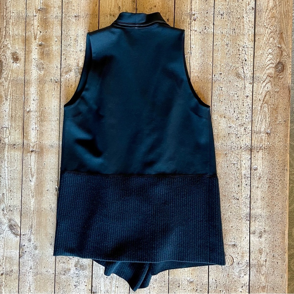 Lafayette 148 Black Drape Front Wool Vest Cardigan Layering Piece M - Picture 2 of 9